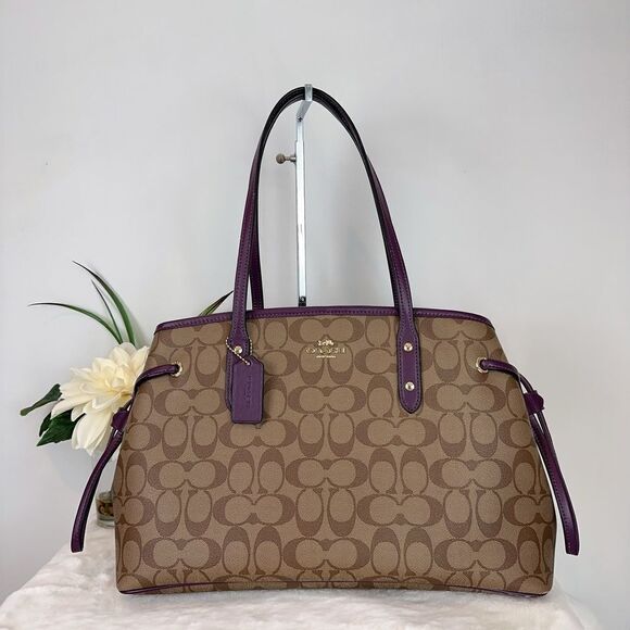 COACH DRAWSTRING CARRYALL IN‎ SIGNATURE CANVAS - Picture 1 of 8